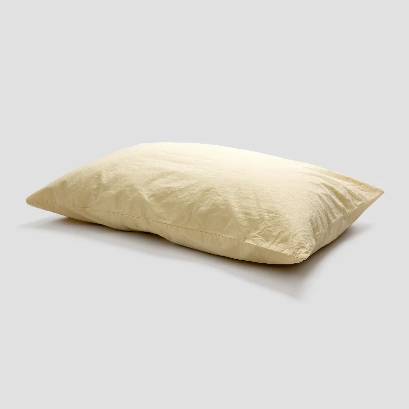 Buttermilk Washed Cotton Percale Pillowcases (Pair)