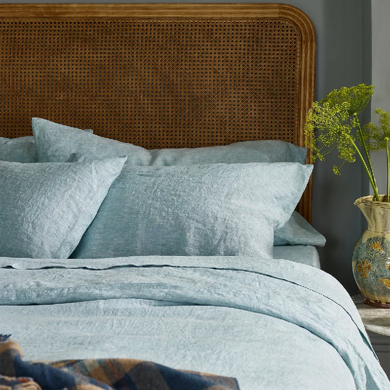 Mist Chambray Linen Blend Pillowcases (Pair)