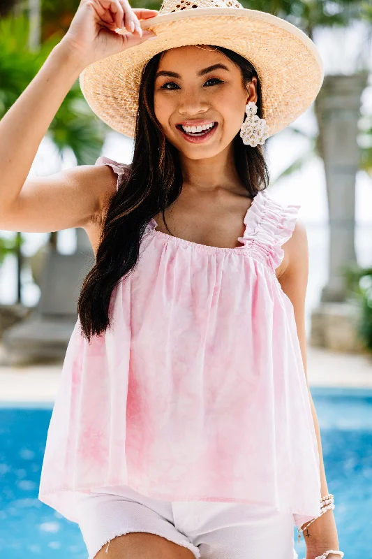 Constant Love Light Pink Ruffled Tank