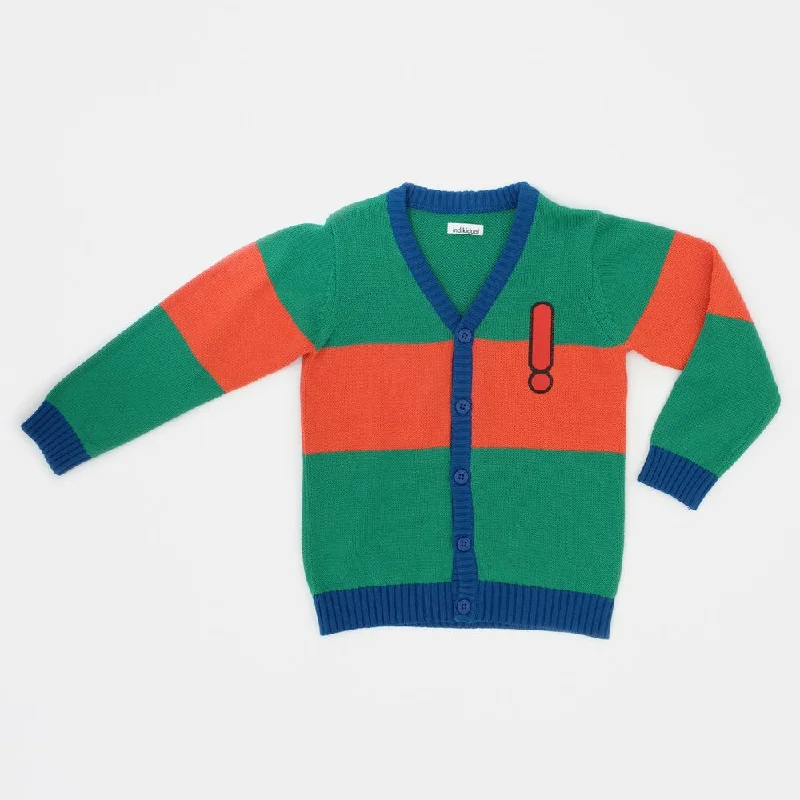 indikidual Kids FIRE Stripe! Cardigan - Green