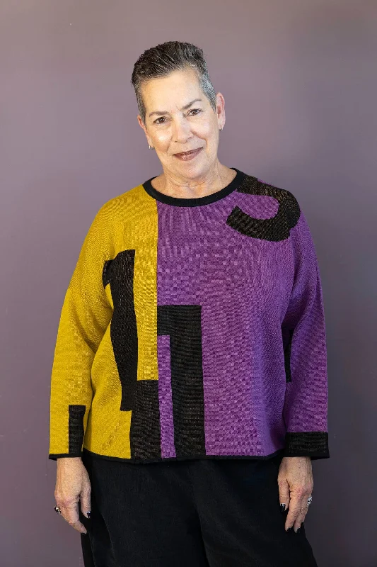 Purple and Gold Short Sweater