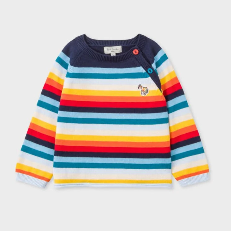 Paul Smith Junior Kids Zebra Logo Stripe Jumper Sweater