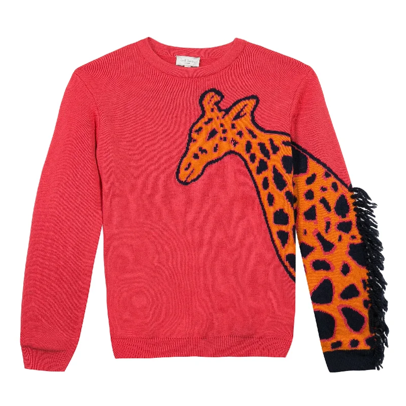 Paul Smith Junior Kids Giraffe Pullover Sweater - Currant Red