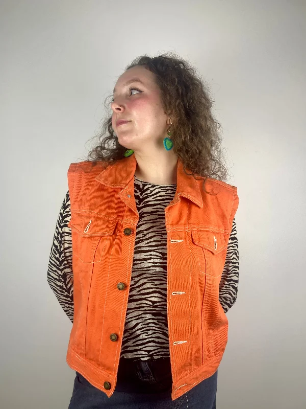 Vintage Orange Denim Jacket