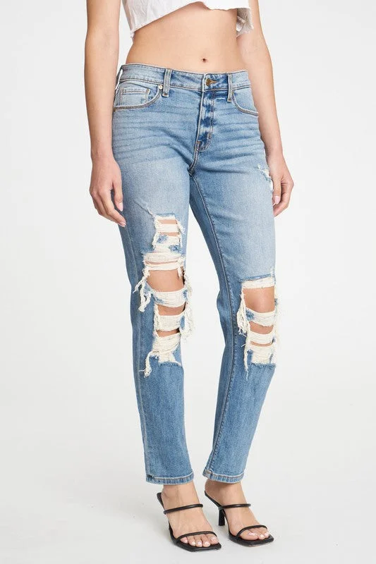 Frankie Mid Rise Girlfriend Jeans