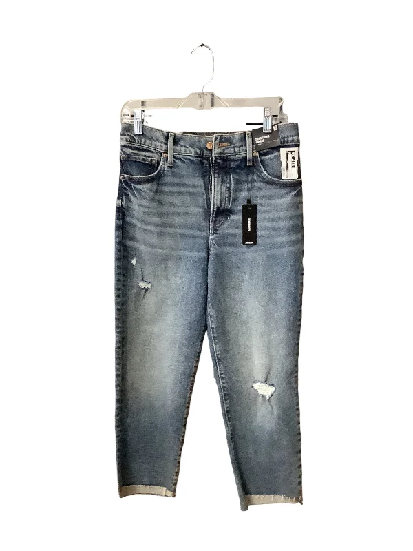 Jeans Cropped By Express In Blue Denim, Size: 4