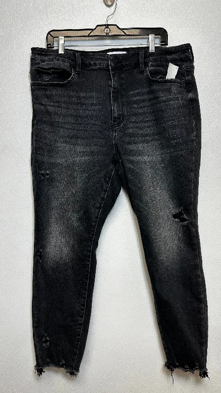 Jeans Straight By LOVERVET In Black Denim, Size: 20