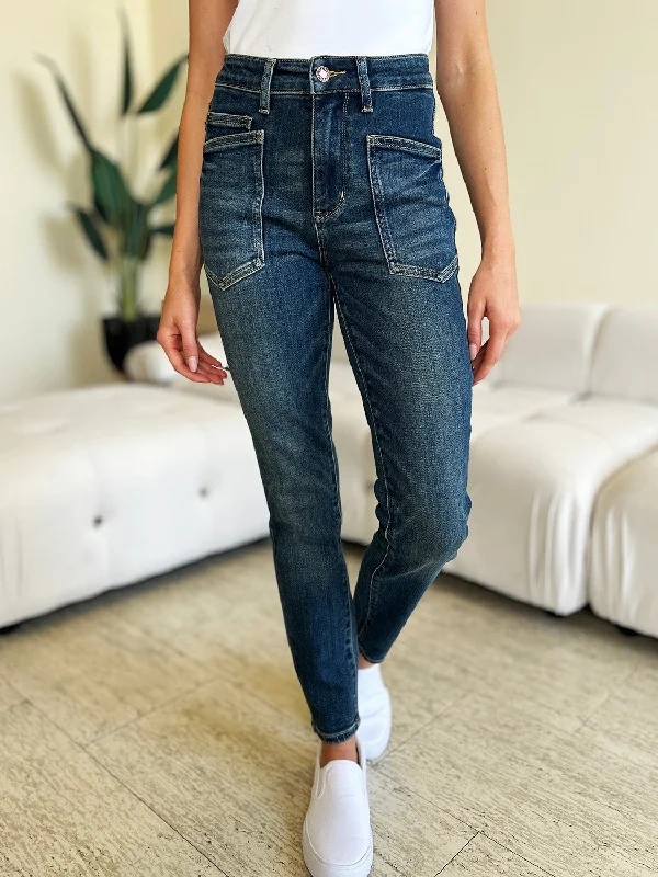 Judy Blue High Waist Classic Relaxed Patch Pocket Jeans