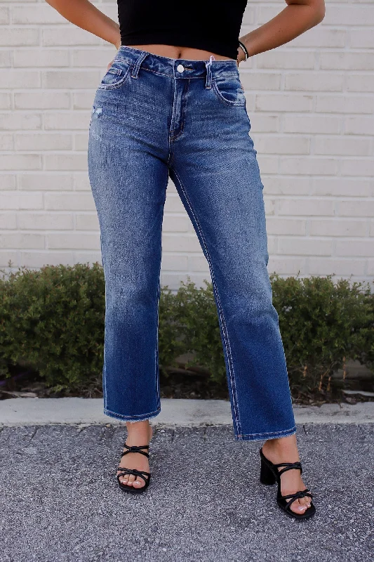 Willa Mid Rise Crop Straight Jeans