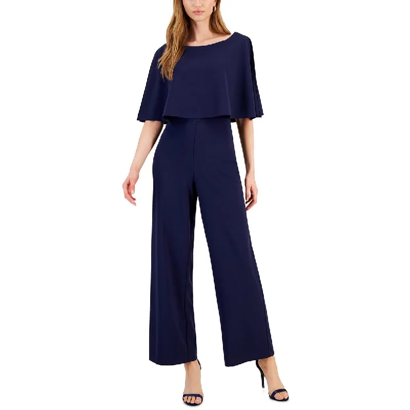 Connected Apparel Womens Cape Wide Leg Jumpsuit