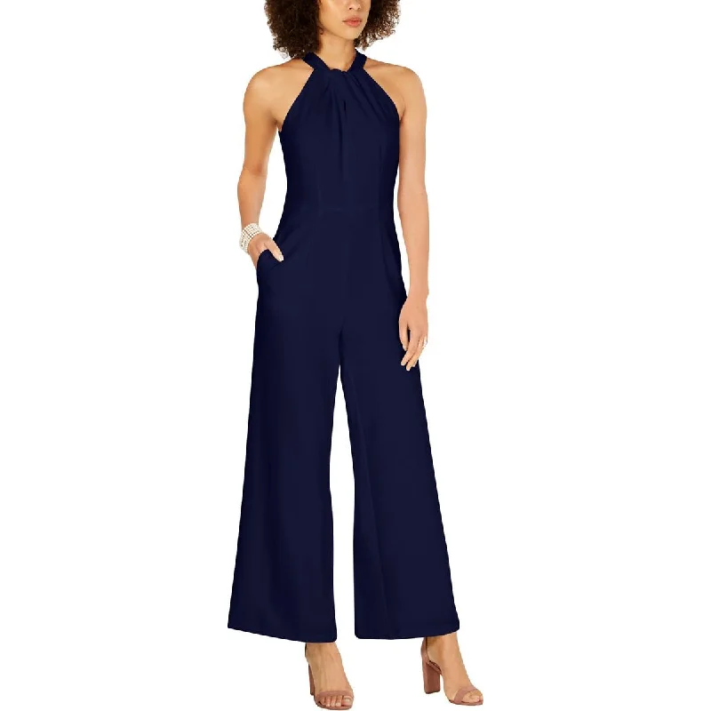 Julia Jordan Womens Crepe Halter Jumpsuit