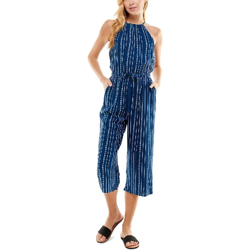 Kingston Grey Womens Striped Tie Waist Jumpsuit