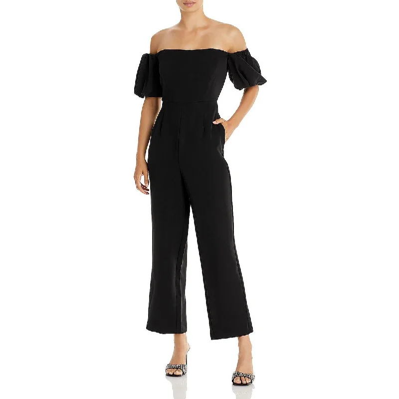 Sam Edelman Womens Square Neck Puff Sleeve Jumpsuit