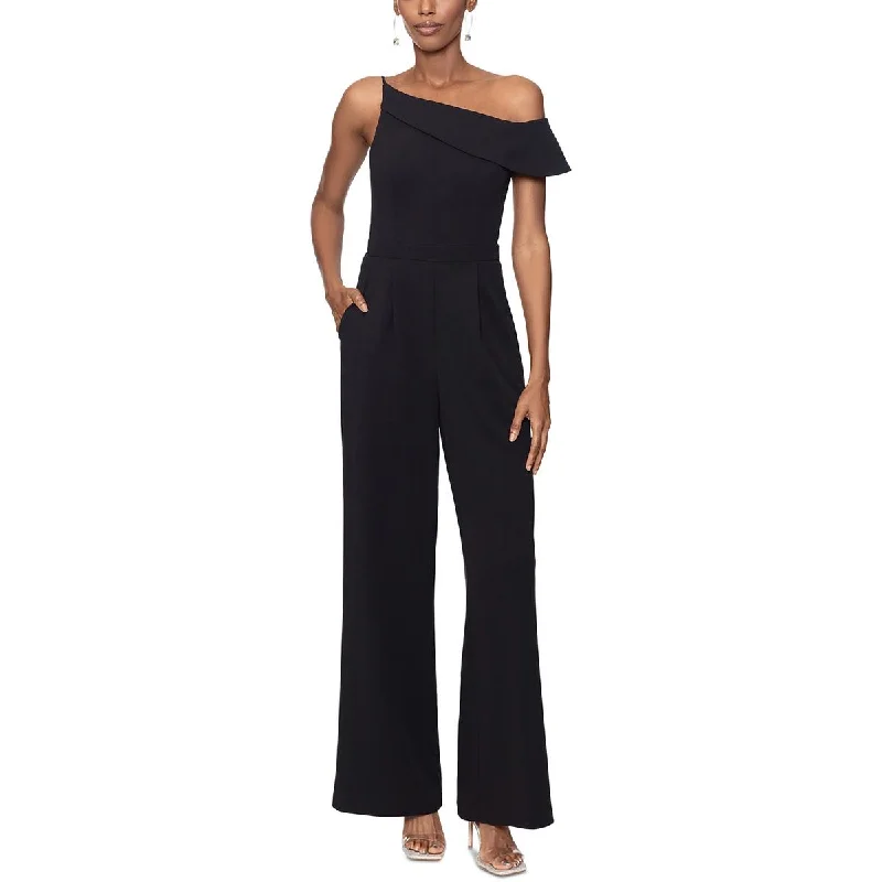 Xscape Womens Knit Straight Leg Jumpsuit