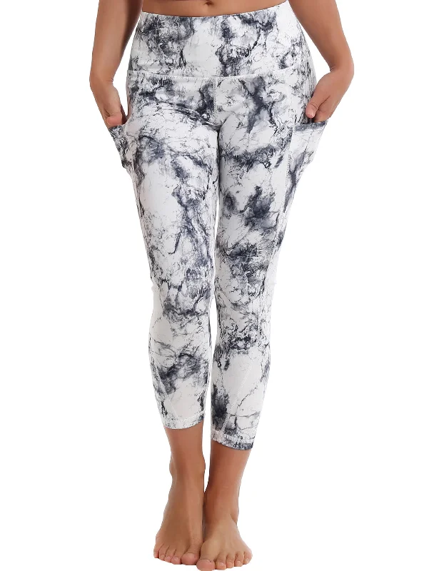 22" Printed Side Pockets Capris arabescato