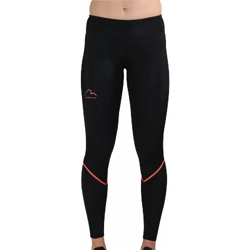 More Mile Compression Womens Long Running Tights - Black