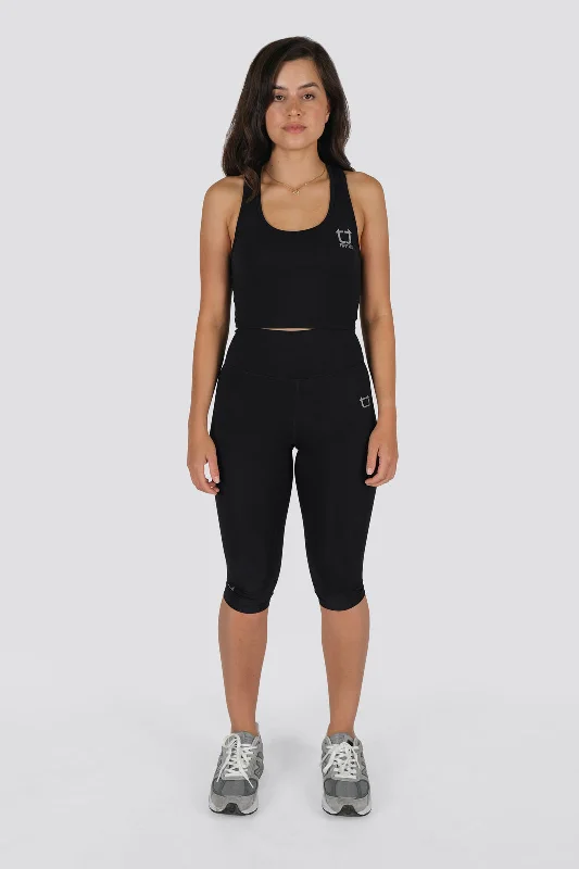 Stellar Capri Highwaisted Leggings - Black