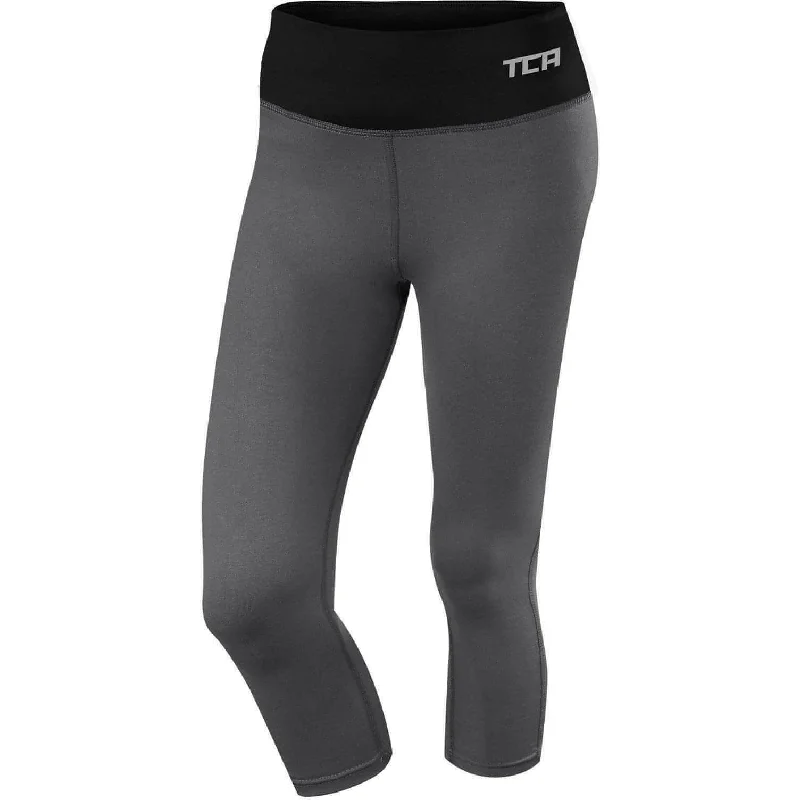 TCA Pro Performance Supreme Womens 3/4 Capri Running Tights - Grey