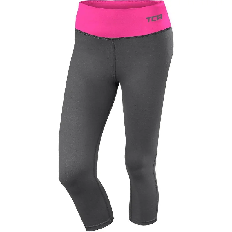 TCA Pro Performance Supreme Womens 3/4 Capri Running Tights - Grey