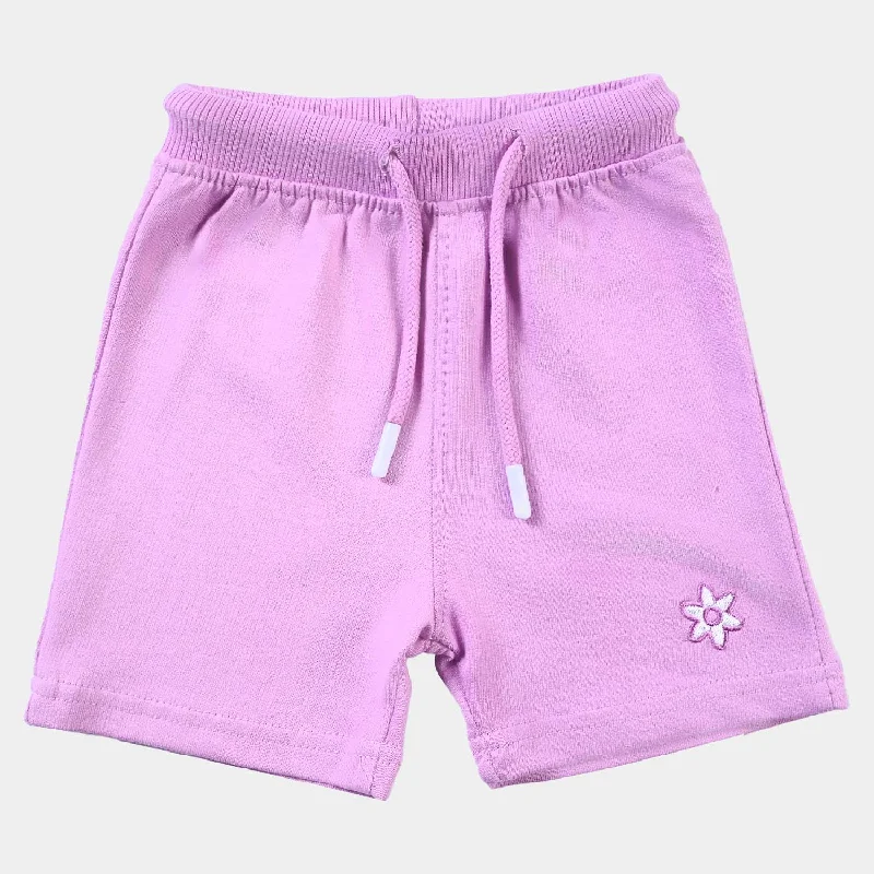 Infant Girls Cotton Terry Knitted Short Flower-ORCHID