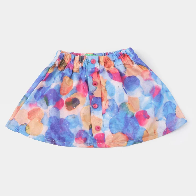 Infant Girls Fancy Short Skirt Buttons | Multi