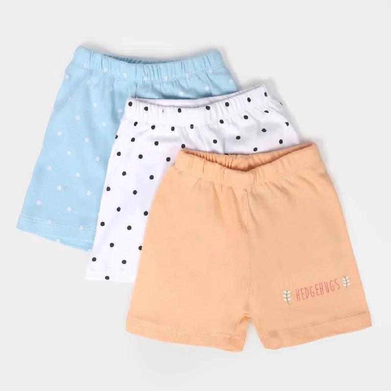 Infant Girls Rib Short 3Pcs Hedge Hugs & Dots