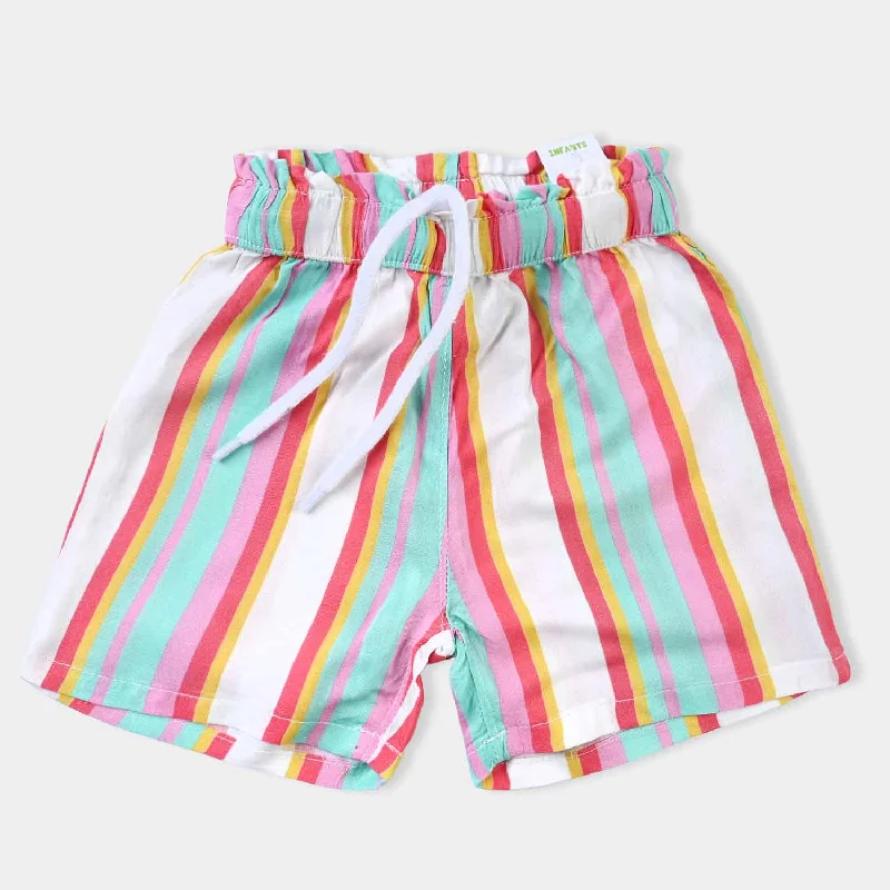 Infant Girls Viscose Short Striper-Printed