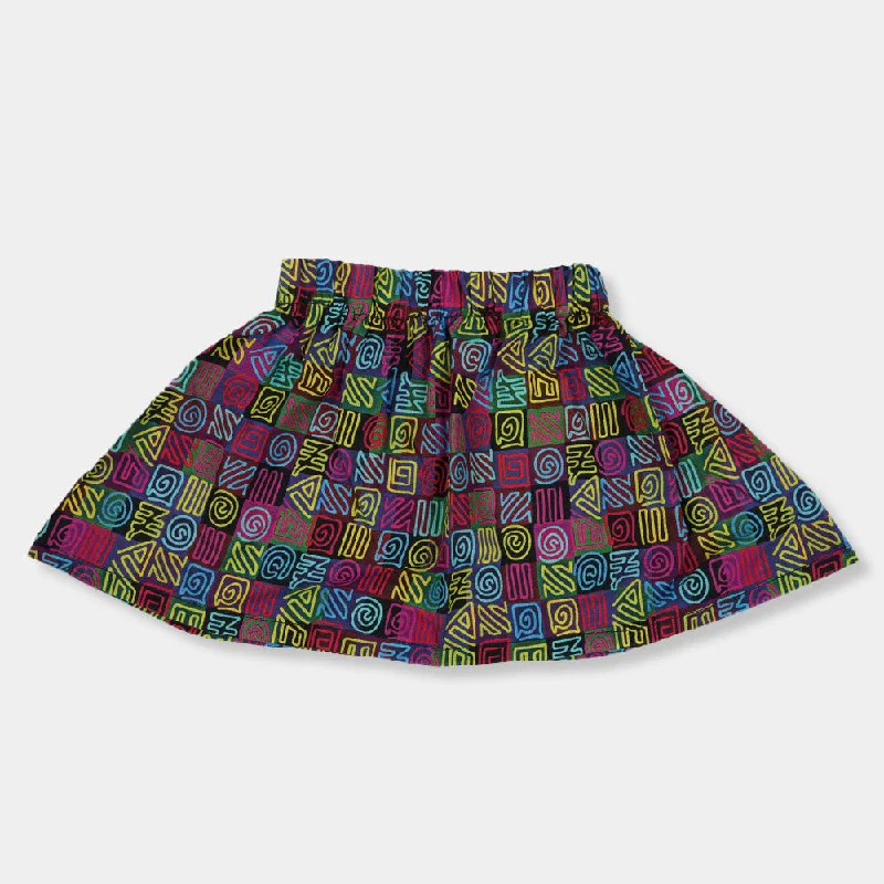 Infant Girls Short Skirt Neon Swirl- Multi