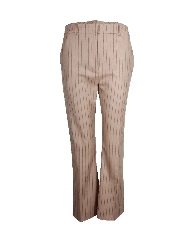 Altuzarra Striped Trousers in Beige Virgin Wool