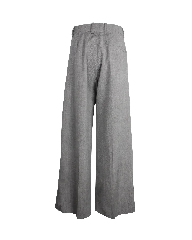 Christian Dior dior Wide Leg Pants in Grey Virgin Wool