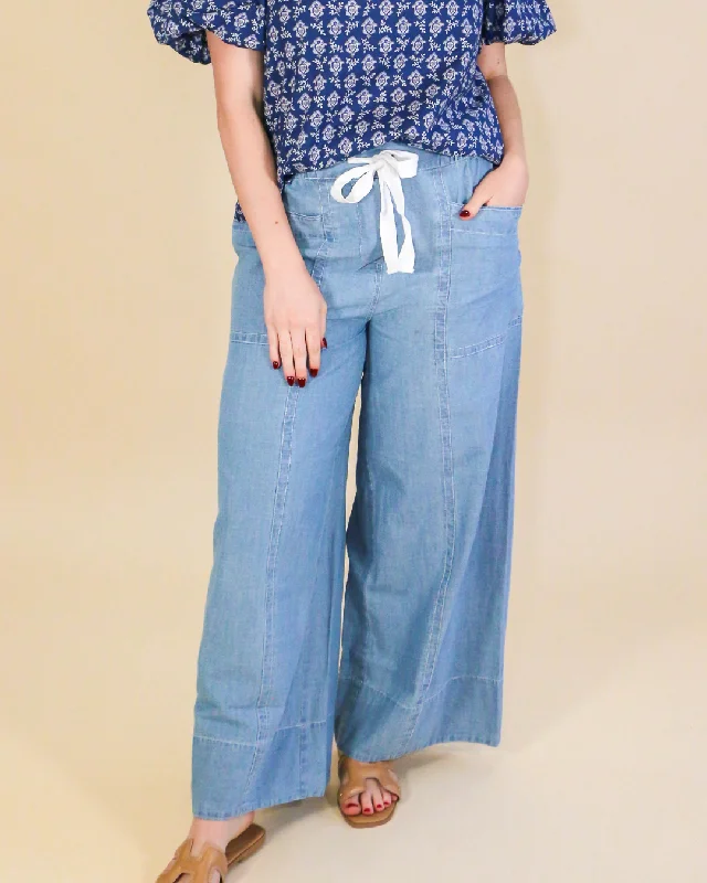 Drawstring Pant in Denim