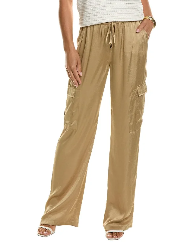 Elie Tahari Relaxed Satin Cargo Pant