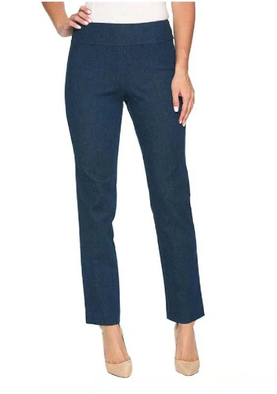 Krazy Larry Blue Denim Pull-On Ankle Pants