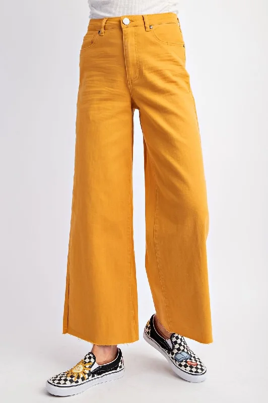 Mustard Soft Stretch Twill High Waisted Pants