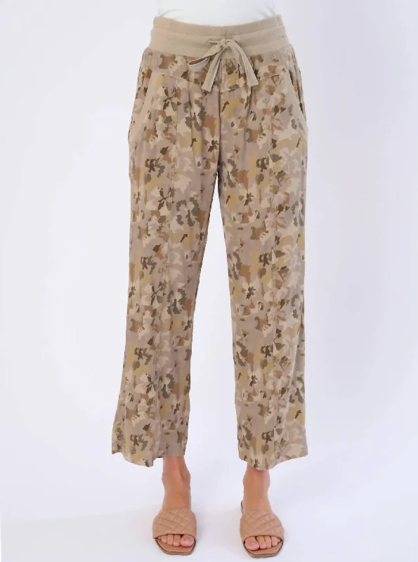 Natia Pants In Abstract Camo  Floral Print