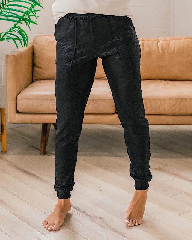 Black Shimmer Lounge Joggers