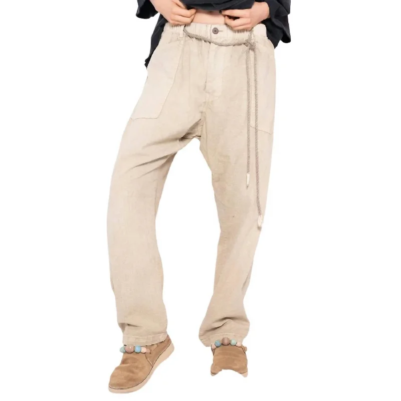 P38 Sunfaded Dyes 6.5Oz Straight Leg Pants - Unisex In Khaki