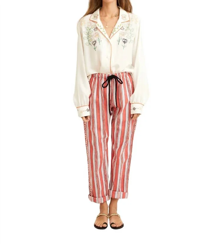 Pirate Pant In Red Stripes